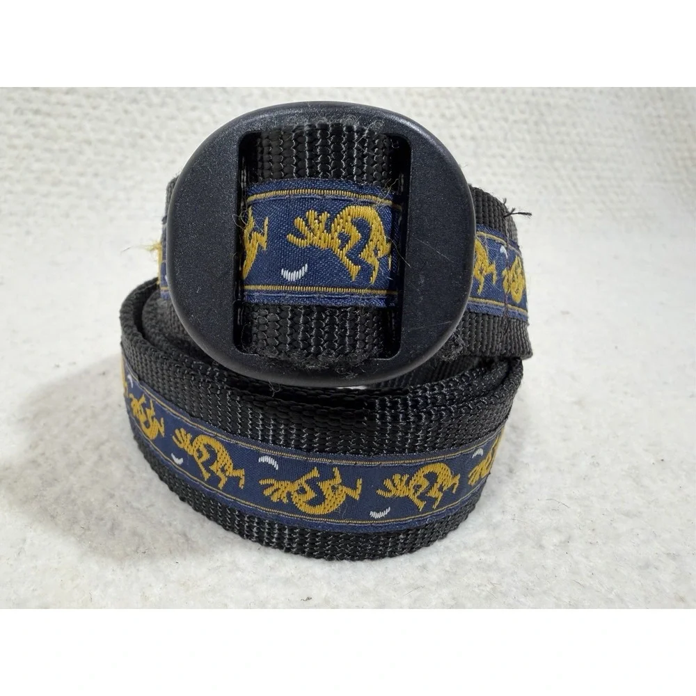 Timberland Kokopelli Belt 36 Black Woven Embroidered Western 1 Inch